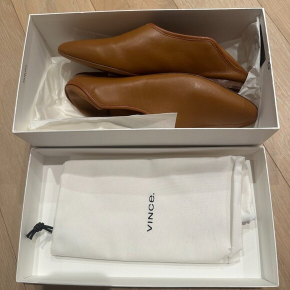 Vince Branine Square Toe Slip On Leather Loafers - Picture 4 of 7